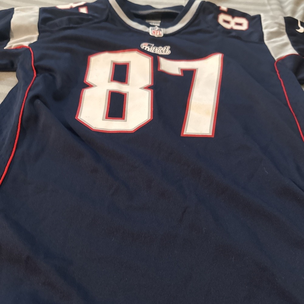Nike On Field NFL New England Patriots Rob Gronkowski #87 Jersey YOUTH Large EUC - Picture 3 of 12